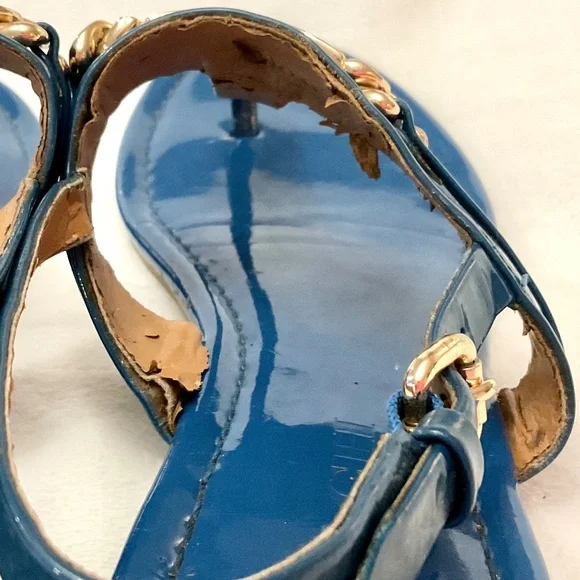 BLUE COACH CATERINE PATENT LEATHER  T STRAP  SANDALS SZ 6B - Picture 9 of 16